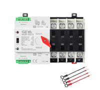 GEYA Mini ATS Interrupteur de transfert automatique/manuel,commutateur double alimentation solaire avec protection surtension et sous-tension 50/60Hz réseau vers générateur alternatif(4P 63A 220V)