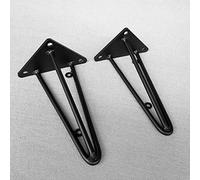 Geyao Support de Charge Triangulaire Support de Tablette Murale Noir Support d'Étagère Murale à Angle Droit/Multifonctionnel DIY Étagère Fixe, Support de Plaque (2 Pièces), 45 cm