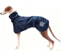 Geyecete- Chien Manteau d'hiver imperméable pour lévrier, avec Doublure en Polaire et et Bandes réglables,Coupe-Vent Chien Veste avec Trou pour Harnais,pour Moyens et Grands Greyhound-Bleu-XS