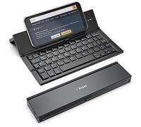 Geyes Clavier Bluetooth pliable sans fil portable avec format de poche, boîtier en alliage d'aluminium pour iPhone, iPad, tablette, ordinateurs portables et smartphones (noir)