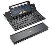 Geyes Mini Clavier Bluetooth Pliable sans Fil Rechargeable USB Mini Clavier sans Fil pour iOS, Android, Windows, Tablette, PC, Ordinateur Portable, Smartphone(Noir)