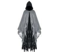 Geyoga 1 cape médiévale d'Halloween pour hommes avec capuche - Cape effrayante vintage style Renaissance pour adultes - Accessoires de cosplay (noir, taille S)