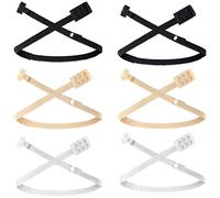 Geyoga 6 Convertisseurs Soutien-Gorge à Dos Bas 2 Crochets Clips de Sangle de Soutien-Gorge Élastiques (Noir, Blanc, Couleur Nue)
