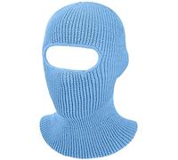 Geyoga Cagoule Intégrale Tricotée Masque de Visage de Ski 1 Trou (Bleu Ciel)