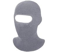 Geyoga Cagoule Intégrale Tricotée Masque de Visage de Ski 1 Trou (Gris)