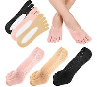 Geyoga Chaussettes à Cinq Doigts 3 Paires Socquettes Orteils Antidérapantes Invisibles