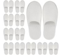 Geyoga Lot de 12 paires de pantoufles antidérapantes jetables pour voyage, hôtel, demoiselle d'honneur, spa, fête de mariage, maison sans chaussures, blanc, Medium