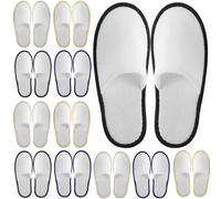 Geyoga Lot de 12 paires de pantoufles jetables antidérapantes lavables et réutilisables pour spa, voyage, hôtel, intérieur, maison, mariée, salle de bain, Couleur du trait, Medium