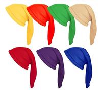 Geyoga Lot de 7 chapeaux de nain d'Halloween pour costume de nain de Noël pour costume de conte de fées à partir de 6 ans, Rouge, vert, orange, violet, jaune, bleu, marron, taille unique