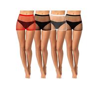 Geyoga Short en résille pour femme | Taille haute élastique transparente, respirante, extensible, pour le cyclisme, l'entraînement, le quotidien