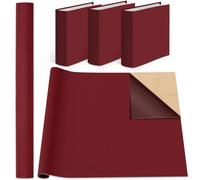 Geyoga Tissu de livre autocollant pour reliure de livres, 101,6 x 40,6 cm, couverture de livre en tissu pour reliure de livres, albums, scrapbooking, documents (rouge foncé)