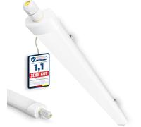 GeyouLux 2x Réglette LED 60 cm, 20W 2520 lm 5000K Blanc Froid IP65 Étanche, Neon LED Garage Enchaînable avec Fil de Terre, 96 LEDs sans scintillement pour Garage Atelier Entrepôt Bureau, Tube Blanc