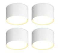 GeyouLux 4x Spots de Plafond Blanc - Ø84x50mm - 6W 680LM Spot LED - 4000K LED GX53 230V Inclus - Angle du faisceau 180° - Aluminium Luminaire Plafonnier