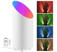 GeyouLux 5W RGBW LED Uplight Spot Dimmable, 16 Millions de Couleurs Lampadaire Led Sur Pied de Salon Avec TéLéCommande, ContrôLe via L'App Musicsmartlamp, Modes Salon/Chambre/Jeux/Musique, Blanc