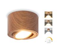 GeyouLux Dimmable LED Spot en Saillie Orientable, 5W Spots de Plafond, Ø80x50mm 3000K/4000K/6500K Rotation à 30° Spot Salle de Bain, Aluminium Rond Legno scuro Plafonnier Spot LED Orientable, 1 pièce