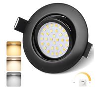 GeyouLux Lot de 1 Spot LED Encastrable Noir 3CCT