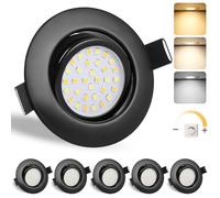 GeyouLux Lot de 6 Spot LED Encastrable Noir 3CCT