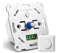 GeyouLux Variateur de Lumiere LED 5-200W Standard 55 mm Dimmable Silencieux | 230V Variateur LED à Coupure de Phase, Rotatif Interrupteur Variateur de Lumiere Pour Lumières LED dimmables, Blanc