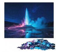 Geyser Eruption Under Starry Night Sky Puzzle en Bois, 500 pièces | Un loisir manuel à la maison - moins de temps devant les écrans sur plusieurs sessions.