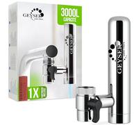 GEYSER EURO (3000L) Filtre à eau pour robinet de cuisine, purificateur d'eau ultra-absorbant, montage longue durée, commutateur, purification de l'eau (Système + 1 Cartouche)