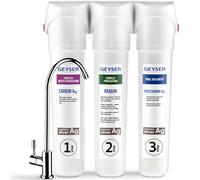GEYSER SMART - Filtre Eau Sous Évier Compact avec Cartouches Filtrantes 3 Étapes, Technologie ARAGON + CATALON, Purificateur Eau Potable, Installation Facile, Kit Complet avec Robinet (Durée 12 Mois)