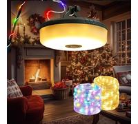 GEYUEYA Home Guirlande Lumineuse Escamotable,10M Guirlande Lumineuse Rechargeable et Portable,2 EN 1 Guirlandes Lumineuses D'extérieur et Intérieur Pour Camping,Cour,Randonnée,Décoration