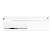 Geze Ferme-porte TS 3000 V blanc pour portes à un vantail jusqu'à 1100 mm de largeur de vantail, kit complet avec plaque de montage et rail coulissant - 22,6 x 4,6 x 6 cm