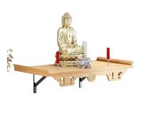 GEZHUCAO Collection Tables D'autel Bouddha Sculptées À La Main - Support D'autel Bouddhiste À Double Usage Fixation Murale Et À Poser pour Un Espace Prière Sacré(Yellow,54CM/21.25INCH)