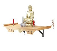 GEZHUCAO Table D'autel Bouddha - Étagère Murale Polyvalente pour Sanctuaire Bouddha pour Prières, Pujas Et Offrandes Sacrées, Temples, Sanctuaires Et Hommages Bouddhistes(Yellow,54CM/21.25INCH)