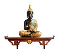 GEZHUCAO Table D'autel Bouddha - Étagère Murale Polyvalente pour Sanctuaire Bouddha pour Prières, Pujas Et Offrandes Sacrées, Temples, Sanctuaires Et Hommages Bouddhistes(Brown,54CM/21.25INCH)