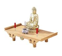 GEZHUCAO Table D'autel Bouddha - Étagère Murale Polyvalente pour Sanctuaire Bouddha pour Prières, Pujas Et Offrandes Sacrées, Temples, Sanctuaires Et Hommages Bouddhistes(Yellow2,40CM/15.75INCH)