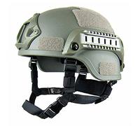 Gezichta Casque tactique de protection style MICH 2001 avec support NVG et rails latéraux pour paintball, airsoft ou CS, vert militaire