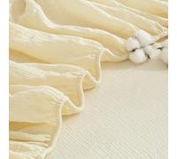 Gezu Drap Housse 120x200 Mousseline Beige Drap de Lit en Gaze de Coton Drap Housse 100% Coton Respirant pour Matelas Épais Hypoallergénique sans Repassage Ourlet Élastique La Peut Atteindre 30