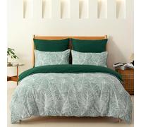 Gezu Housse de Couette 140x200cm Vert Motif Feuilles Tropicales Parure de Lit 1 Personne Sets de Microfibre Très Doux Literie Tropicale avec 1 Taies d'oreiller 65x65cm et Fermeture Eclair