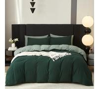 Gezu Housse de Couette Coton 140x200cm Vert Sauge Parure de Lit Adulte1 Personne Naturel Coton Moderne Doux Respirant Linge de Lit avec Fermeture Éclair avec 1 Taies d'oreiller 65x65