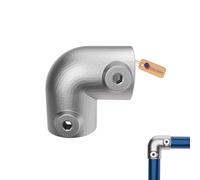 GeZu Impex 90° Coude Collier de Serrage Ø42mm Galvanisé à Chaud Argent Raccord Coudé à 2 Voies Connecteur de Tuyau pour Rampes & Cadres