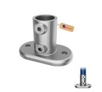 GeZu Impex Bride de Base Ø42mm Galvanisé à Chaud Argent Bride fixation de Garde Corps Raccord de Rampe