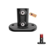 GeZu Impex Bride de Base Ø42mm Galvanisé à Chaud Revêtement en Poudre Noire fixation de Garde Corps Raccord de Rampe