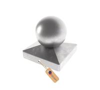 GeZu Impex Capuchon de poteau Acier Inoxydable Lot de 4 91 x 91 mm boule chapeau poteaux capuchons protection bois