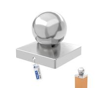 GeZu Impex Capuchon de poteau Boule 71 x 71 mm | Acier Inoxydable Chapeau poteaux Capuchons protection bois