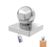 GeZu Impex Capuchon de poteau Boule 71 x 71 mm | Acier Inoxydable Chapeau poteaux Capuchons protection bois