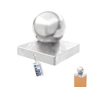 GeZu Impex Capuchon de poteau Boule 71 x 71 mm | Galvanisé à Chaud Chapeau poteaux Capuchons protection bois