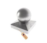 GeZu Impex Capuchon de poteau Galvanisé à chaud Lot de 12 91 x 91 mm boule chapeau poteaux capuchons protection bois