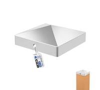 GeZu Impex Capuchon de poteau Pyramide 91 x 91 mm | Acier Inoxydable Chapeau poteaux Capuchons protection bois