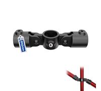 GeZu Impex Combinaison de Pivots Doubles en Ligne Ø42mm Galvanisé à Chaud Revêtement En Poudre Noir Interclamp Douille de Pivot Double Collier de Tube Réglable pour Rampes