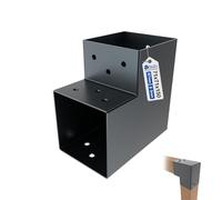 GeZu Impex Connecteur de Poteau en L 71x71 mm Revêtement Poudre Anthracite Pergola Forme en L Connecteur de Poteau Carré Support d’Angle Pavillon Pergola Connexion D'Angle
