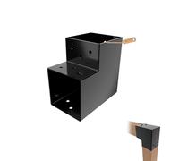 GeZu Impex Connecteur de Poteau en L 91x91 mm Revêtement Poudre Noir Pergola Forme en L Connecteur de Poteau Carré Support d’Angle Pavillon Pergola Connexion D'Angle