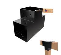 GeZu Impex Connecteur de Poteau en T 71x71 mm Acier Revêtu de Poudre Noire Pergola Forme T Connecteur de Poteau 3 Poutres Équerre de Coin pour Pavillon