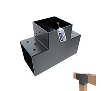 GeZu Impex Connecteur de Poteau en T 71x71 mm Lot de 4 Revêtement en Poudre Anthracite Pergola Forme T Connecteur de Poteau 3 Poutres Équerre de Coin pour Pavillon