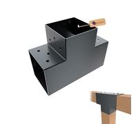 GeZu Impex Connecteur de Poteau en T 91x91 mm Revêtement en Poudre Anthracite Pergola Forme T Connecteur de Poteau 3 Poutres Équerre de Coin pour Pavillon